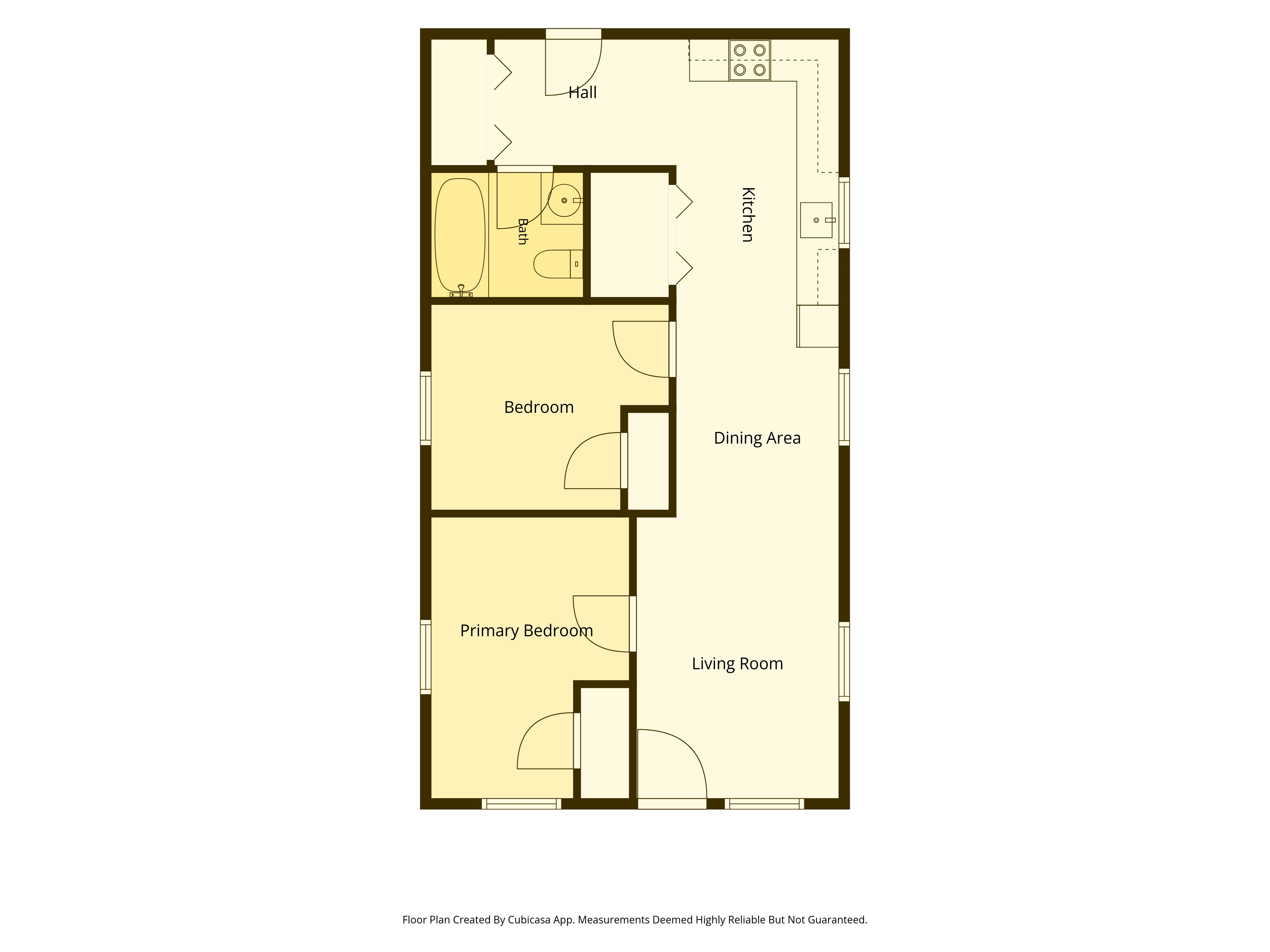 822 Sunlight Ave floor plan — two bedrooms, one bath, 732 square feet