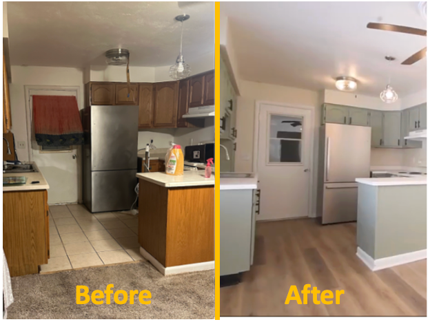 Kitchen renovation before and after - transformation project