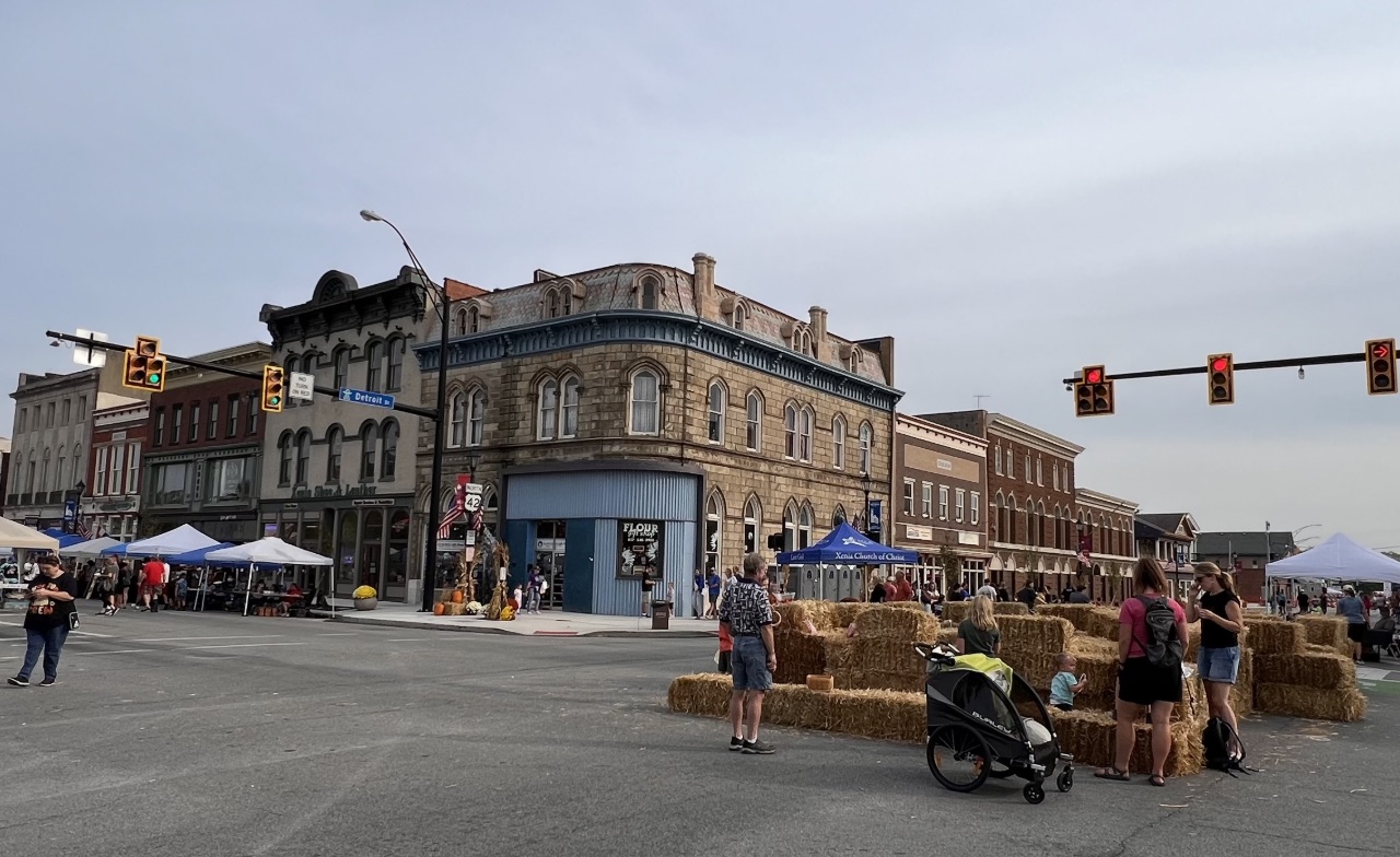 Downtown Xenia, Ohio - historic buildings and community event