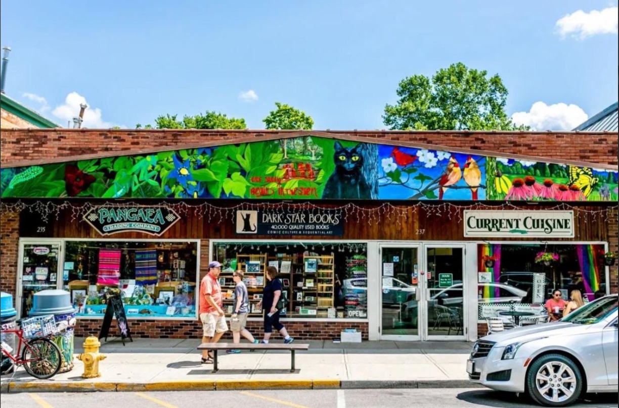 Downtown Yellow Springs, Ohio - vibrant small town with unique shops